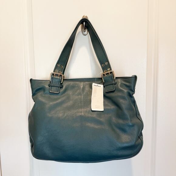 Marc Jacobs Stella Leather Tote Shoulder Handbag Purse Peacock Blue Silver New - Picture 3 of 16